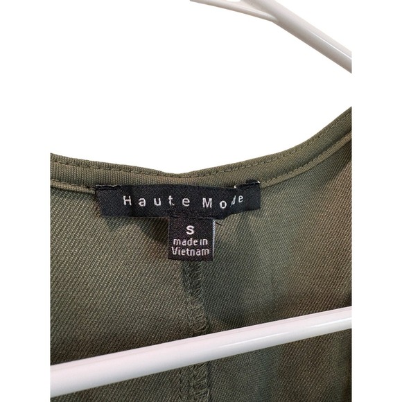 Haute Monde Olive Green Button Front Bodycon Dress Sleeveless Mini S‎ - Picture 4 of 8